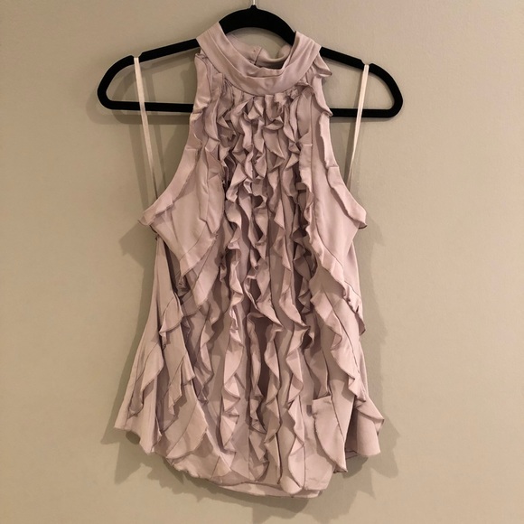 BCBG Maxazria // Silk Ruffled Halter Blouse - Picture 1 of 3